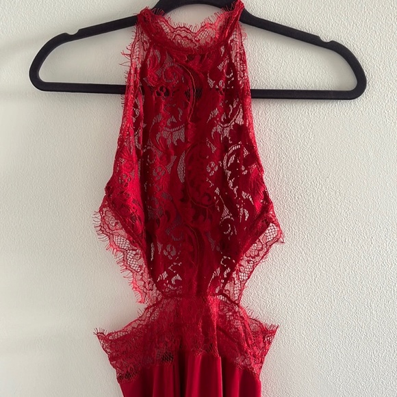 Sleeveless Maxi Dress High Slit Embroidery Long Evening Dress Clubwear - Picture 4 of 8